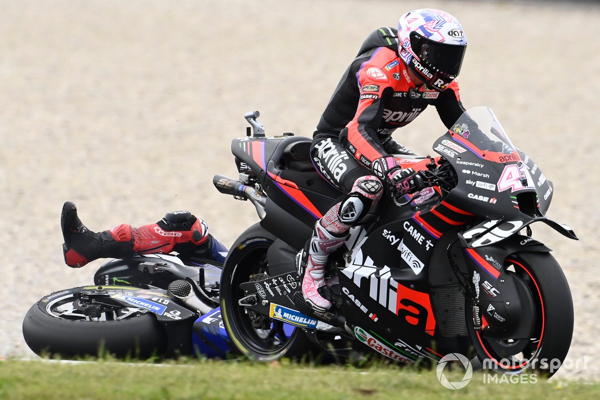 Caída de Aleix Espargaró, Aprilia Racing Team, Fabio Quartararo, Yamaha Factory Racing