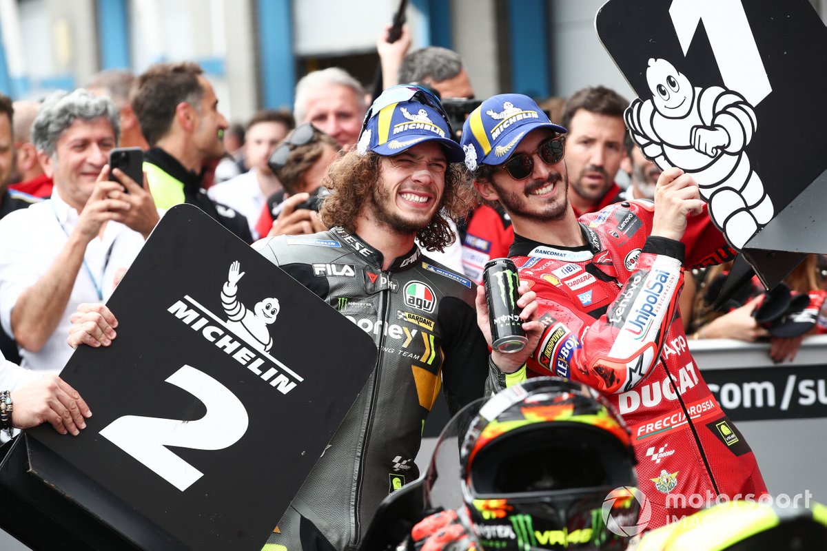 Francesco Bagnaia, Equipo Ducati, Marco Bezzecchi, Equipo VR46 Racing