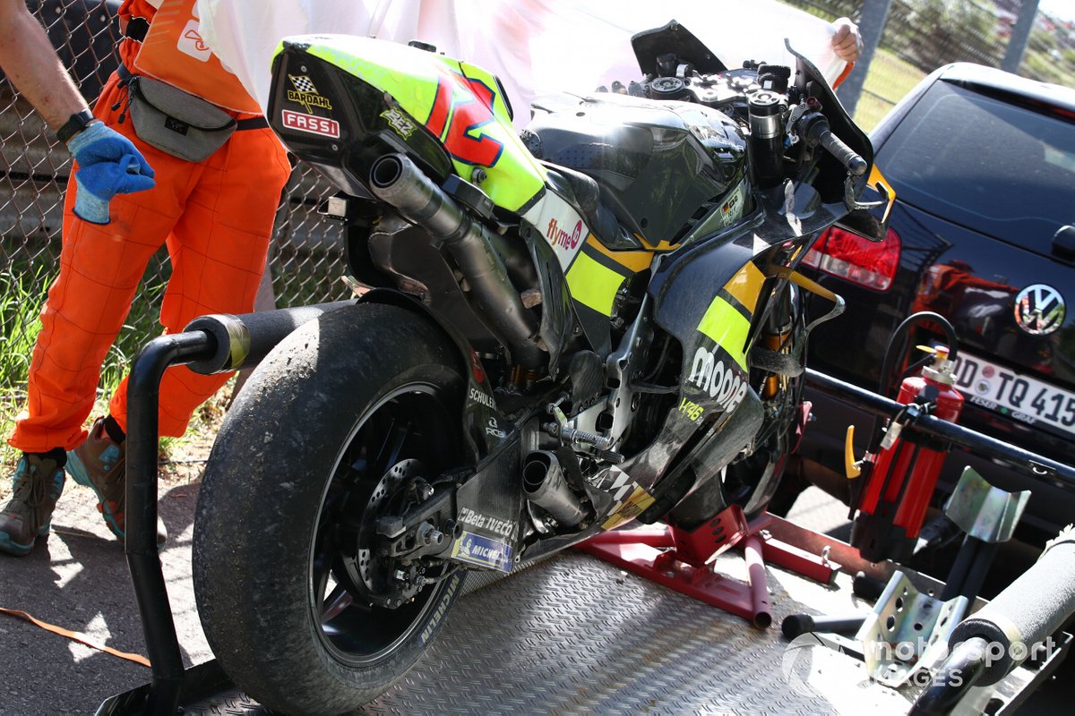 Moto accidentada de Marco Bezzecchi, VR46 Racing Team