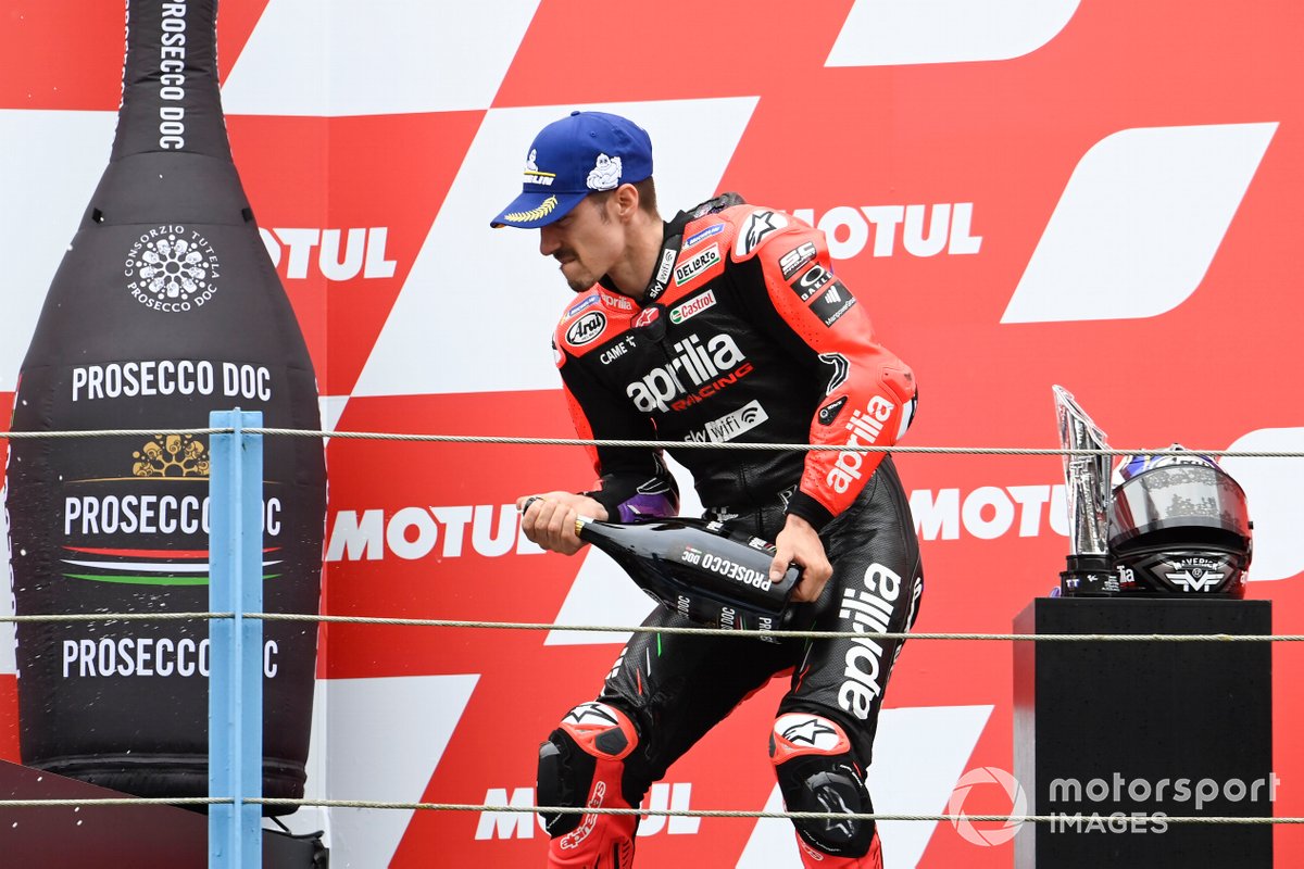 Podio: tercer lugar Maverick Viñales, Aprilia Racing Team