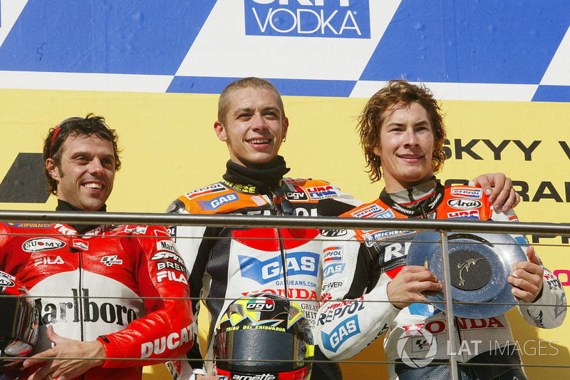 Valentino Rossi, Loris Capirossi y Nicky Hayden