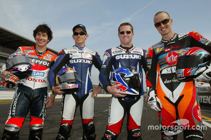 Nicky Hayden, John Hopkins, Kenny Roberts Jr. y Colin Edwards