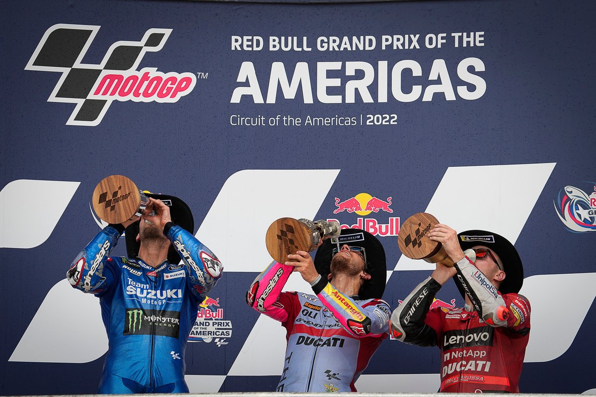 Podio: Alex Rins, Team Suzuki MotoGP, Enea Bastianini, Gresini Racing MotoGP, Jack Miller, Ducati Team