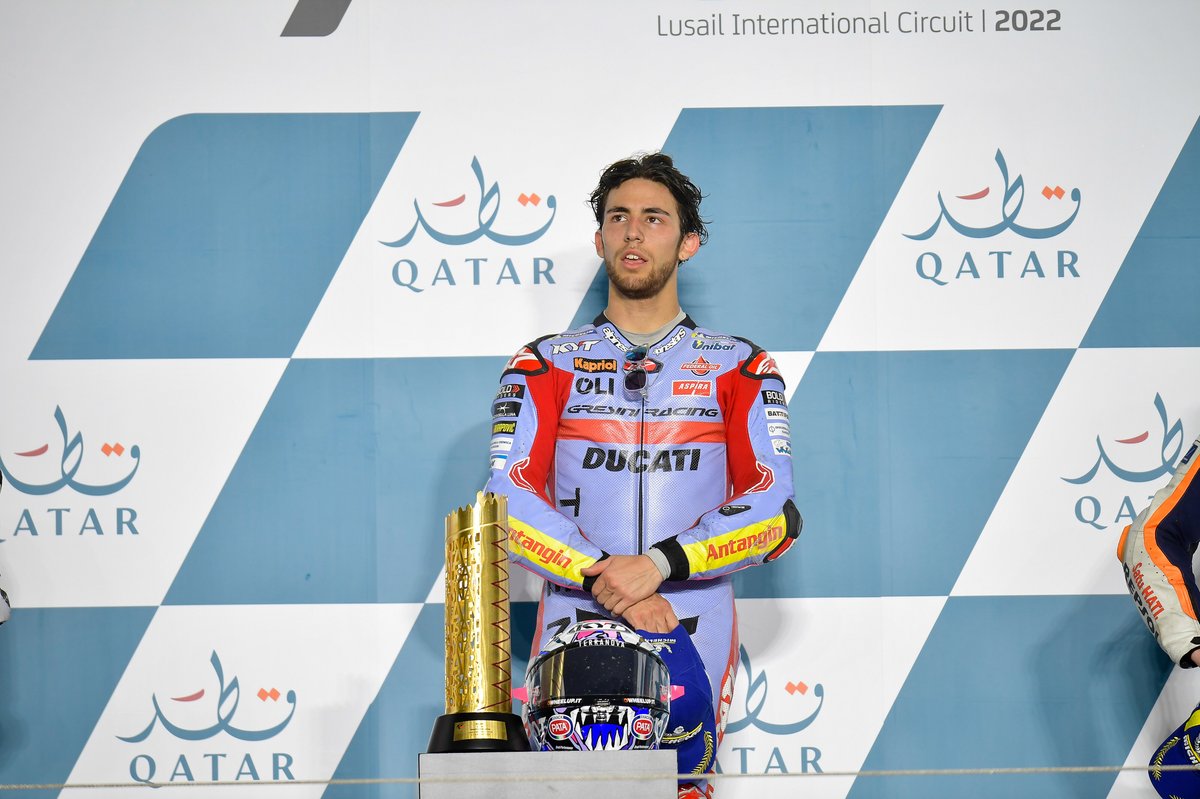 Podio: El ganador de la carrera Enea Bastianini, Gresini Racing MotoGP