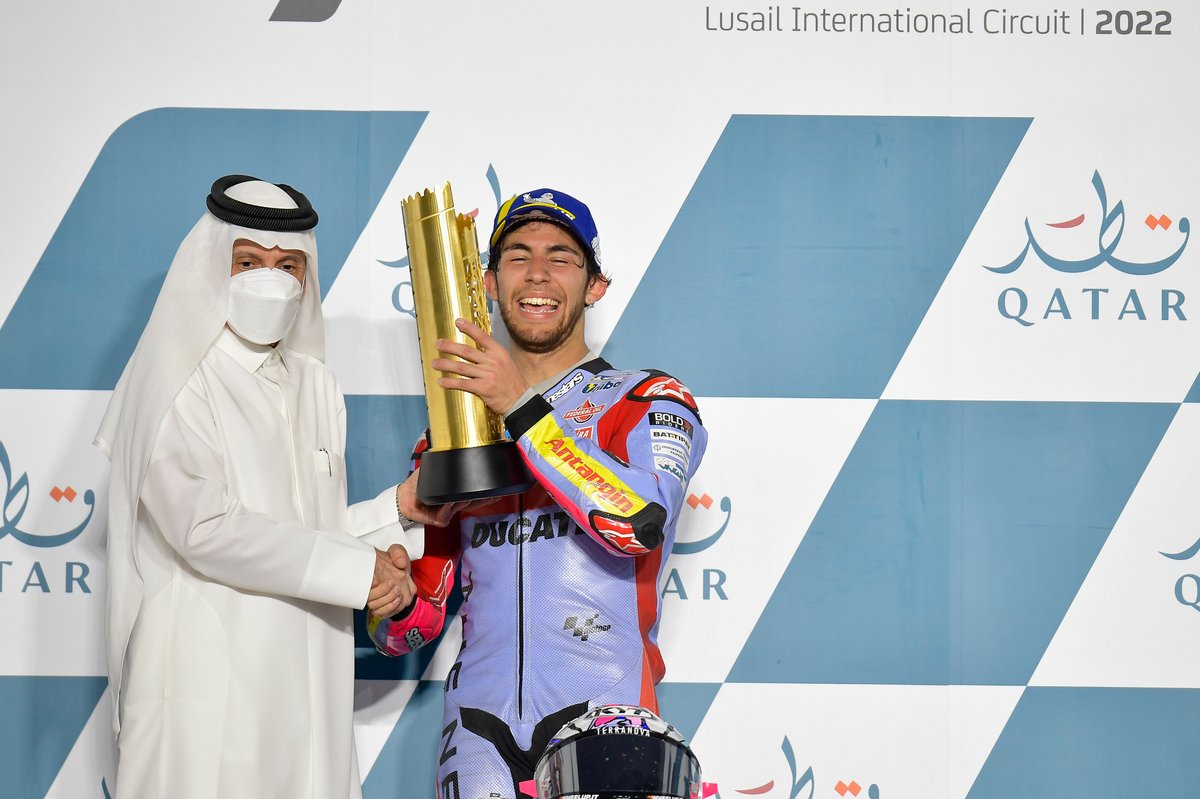Podio: El ganador de la carrera Enea Bastianini, Gresini Racing MotoGP