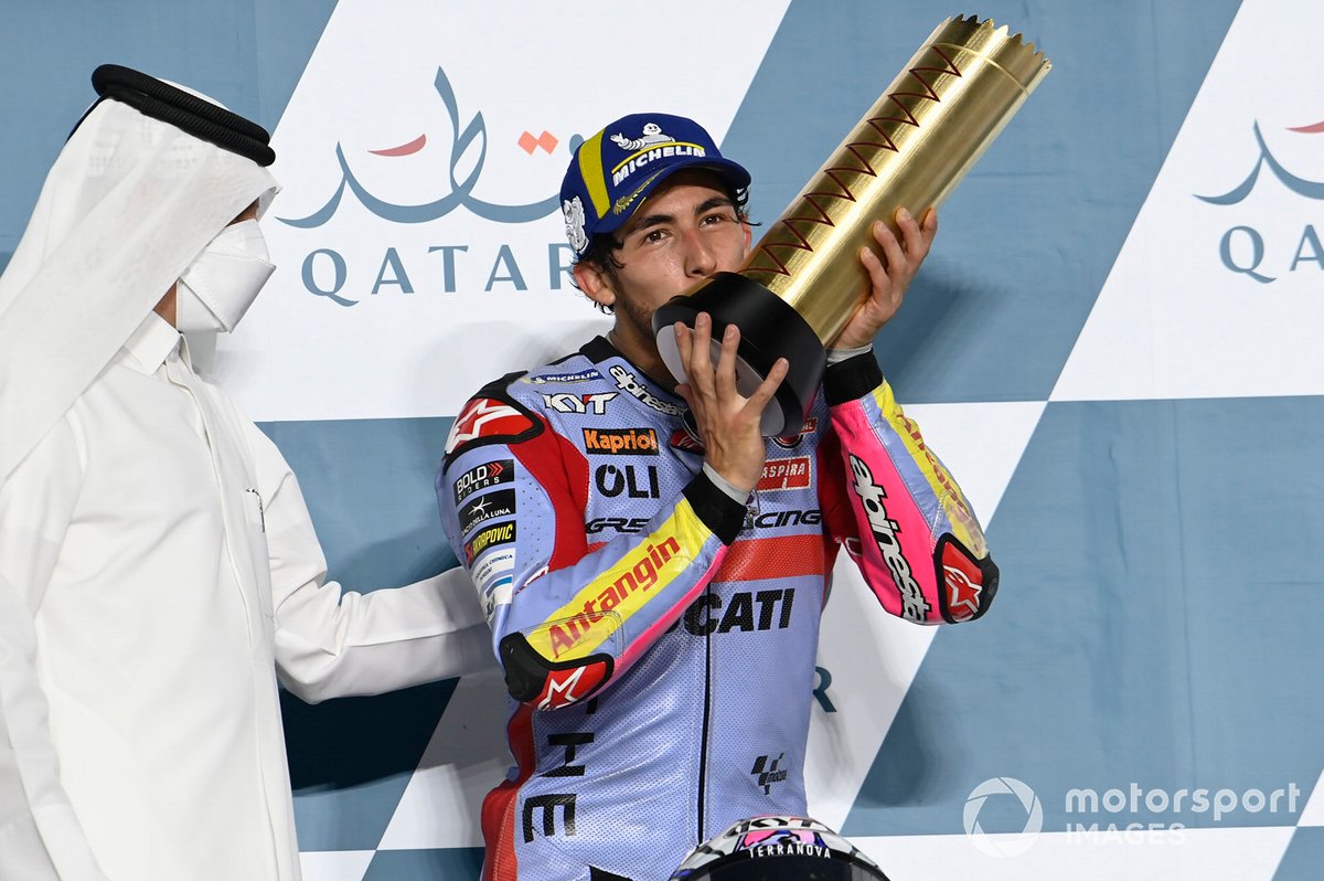 Podio: El ganador de la carrera Enea Bastianini, Gresini Racing
