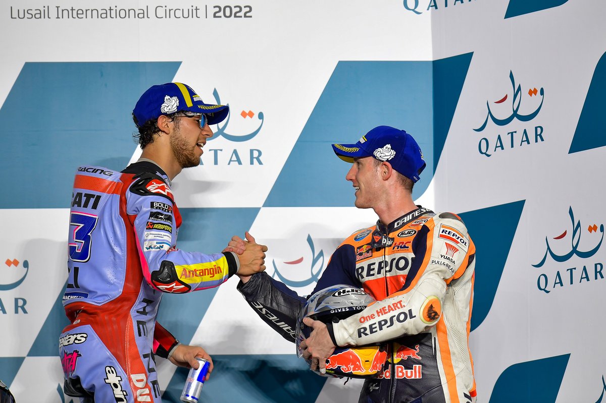 Podio: Ganador de la carrera Enea Bastianini, Gresini Racing MotoGP, Pol Espargaro, Repsol Honda Team.