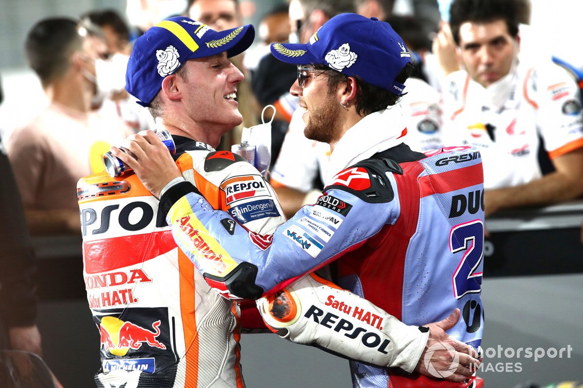 Tercer lugar Pol Espargaró, Repsol Honda Team. ganador Enea Bastianini, Gresini Racing
