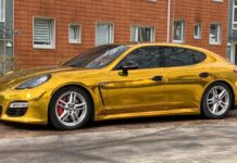 Police tow a golden Porsche – color violates regulations
