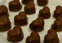 Homemade chocolates with peanut butter, homemade recipe