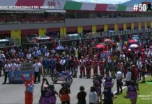 This was the emotional minute of silence for Dupasquier before the MotoGP race