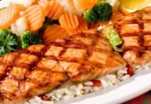 Grilled fish kebab, lean and healthy