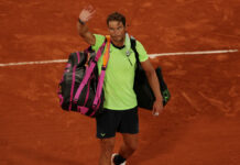 Nadal's reflection to frame after falling to Djokovic