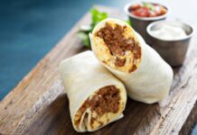 Beef burritos with a touch of chili: Mexican food recipe