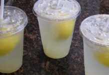 Homemade lemonade with condensed milk