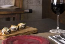 Grilled mushrooms stuffed with ricotta cheese