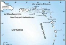 Map of Puerto Rico in the Caribbean