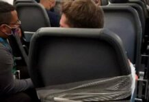 Incident on the plane: the assaulted passenger is tied to his seat with tape