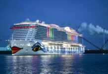 New cruise ship “Aidacosma” reaches the open sea