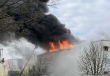 Firefighting work completed after fire in furniture store