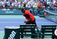 Kyrgios almost hit a child with a racket after losing to Rafa Nadal