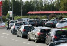 Why are there such long lines at gas stations in this European country?