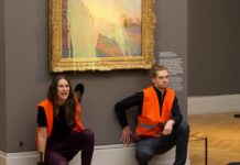 Now it's Monet's turn: activists throw mashed potatoes at painting in protest against climate change